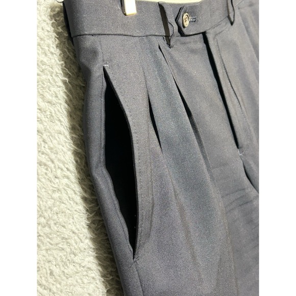 Lauren Ralph Lauren Total Comfort Black Pleated 100% Wool Dress Pants Mens 35X29 - Picture 4 of 11